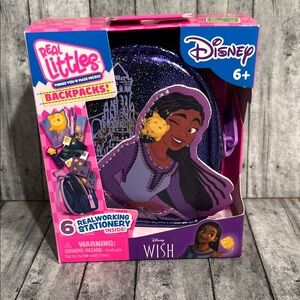 Disney Real Littles Purple Glitter Wish Backpack Set